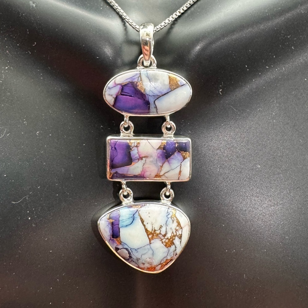 NEW .925 Sterling Silver Purple Rose Dahlia Pendant Necklace‎
